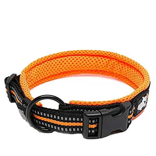 TRUELOVE Nylon Adjustable Padded Reflective Dog Collar