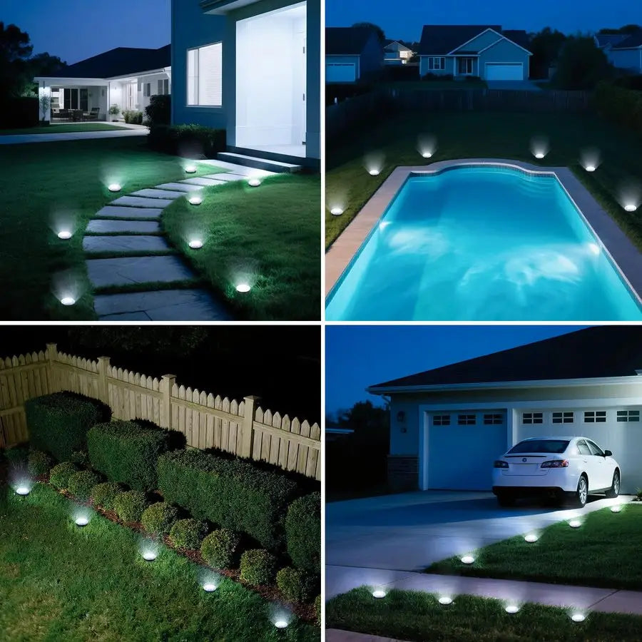 Mini Solar Ground Lights, 24 Pack Solar Lights Outdoor Waterproof, Upgraded LED Flat Landscape Lighting for Outside Pathway Gard