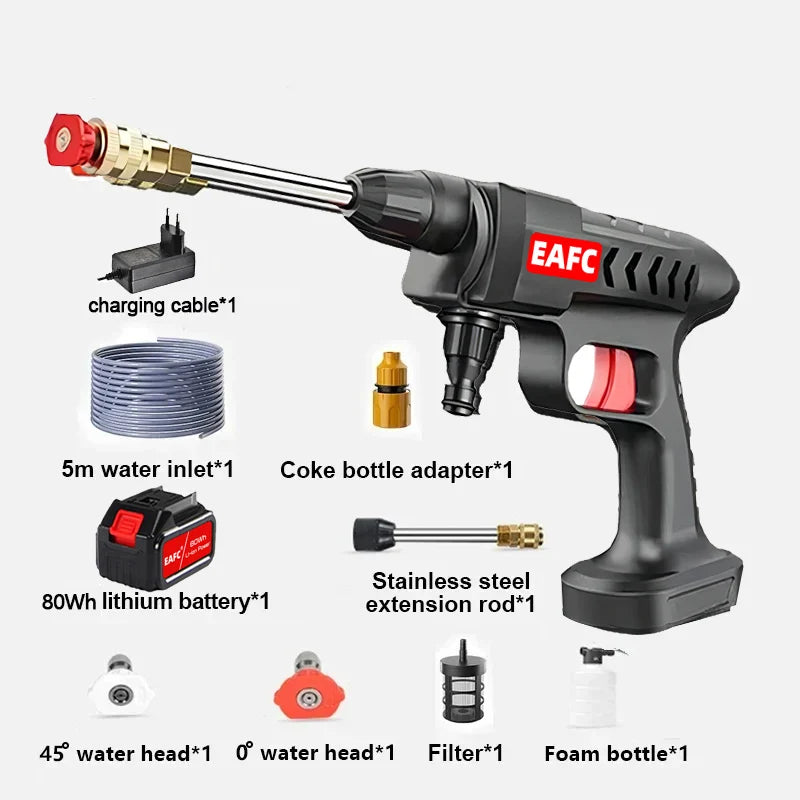 EAFC Cordless 60Bar 21V Car Wash Gun For Pressure Cleaning