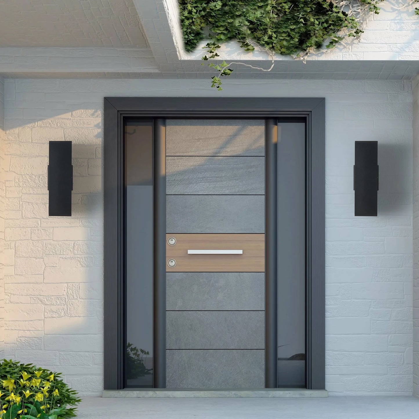 2-Pack Outdoor Wall Light IP65 Waterproof Up & Down GU10 Bulb Wall Sconce Black Aluminum Exterior Light (Stock in USA )