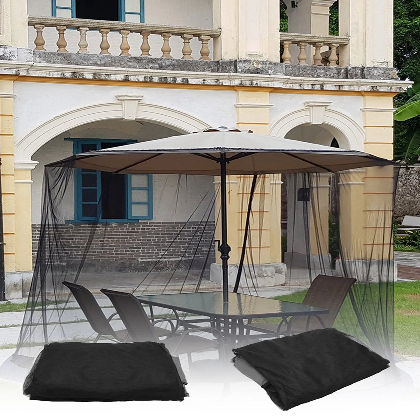 Outdoor Mosquito Net for A2 Banana Crank Arm Umbrella 250-300cm Diameter 230cm Height Sunshade Gazebo Roman Umbrella A1 A2 A3