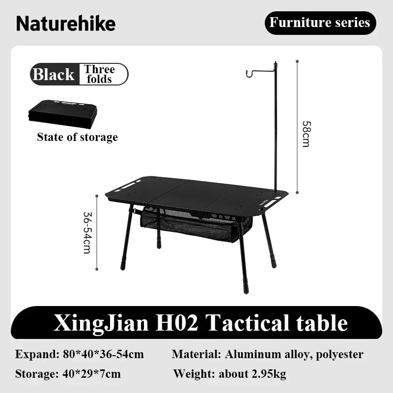 Naturehike H02 IGT Folding Camping Kitchen Table With Height Adjustable