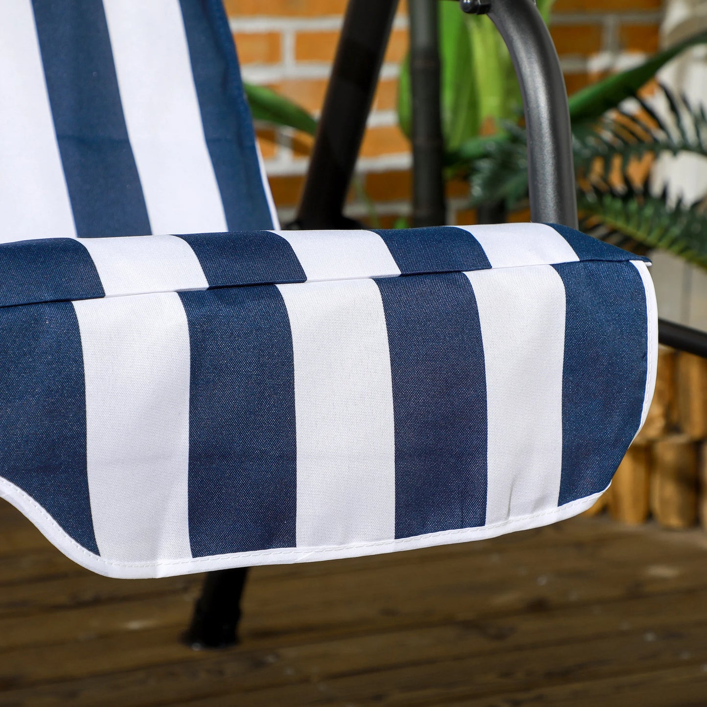 Porch Swing Hammock Bench Lounge Chair Steel 3-Seat Padded Outdoor W/ Canopy