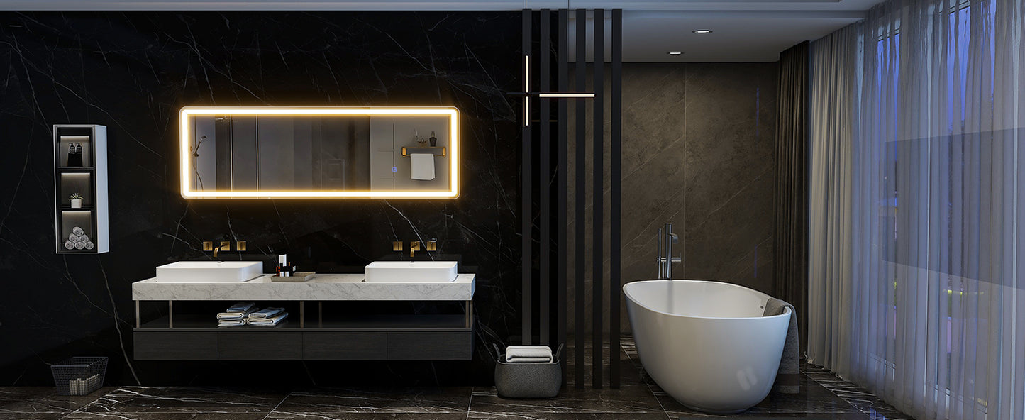 63"x20" Full Length Mirror with Lights,LED Mirror Full Length,Lighted Floor Mirror with Stand,Full Body Mirror with Dimming
