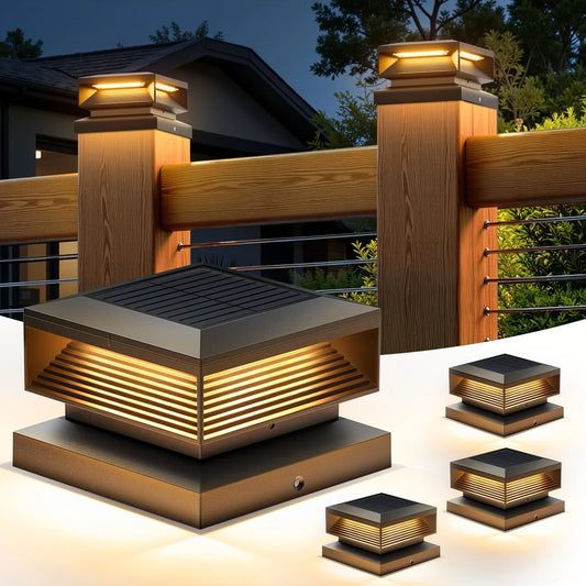 Outdoor Waterproof Villa Gate Fence Light Solar Light Outdoor Villa Column Lamp Fence Gate Pillar Head Led Lamp For House Garden