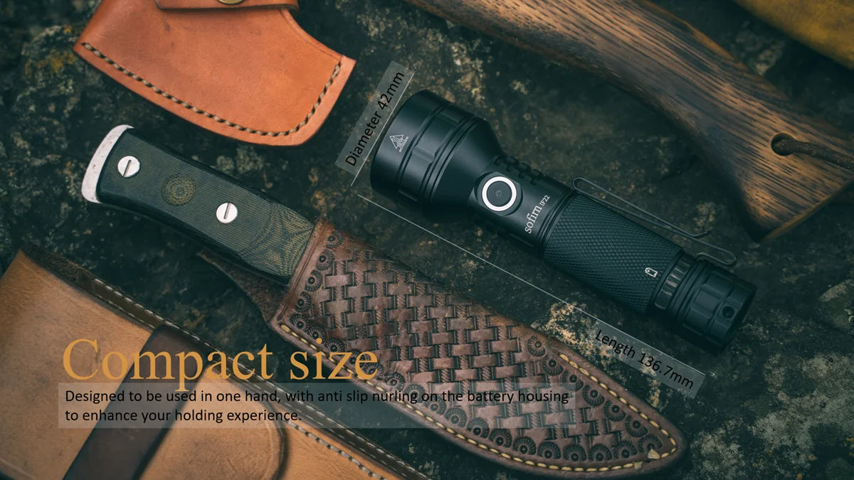 Sofirn IF22A 2100lm Flashlight 21700 Powerful Light SFT40 LED 629M Long Range USB C Rechargeable Charging  Throw Torch