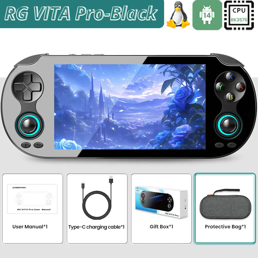 ANBERNIC RG VITA/RG VITA Pro Handheld Game Console Android Retro Game Player 5000mAh Supports RixelHK Wifi Online Multi-player