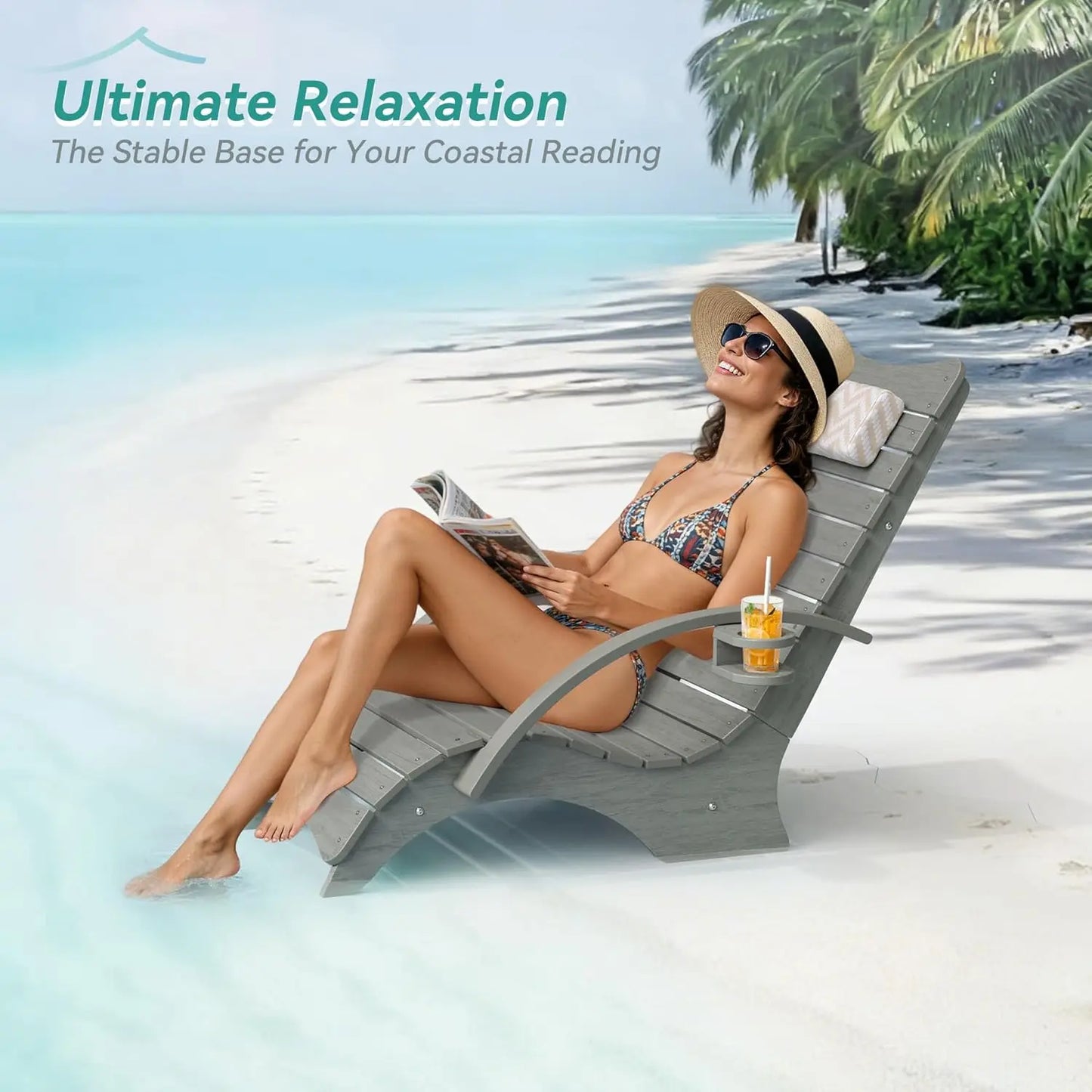 Pool Lounge Chairs Set of 2, Shallow Water 8-10 Inches Deep, HDPS Fade Resistant Pool Tanning Chair with Armrest,, Customized