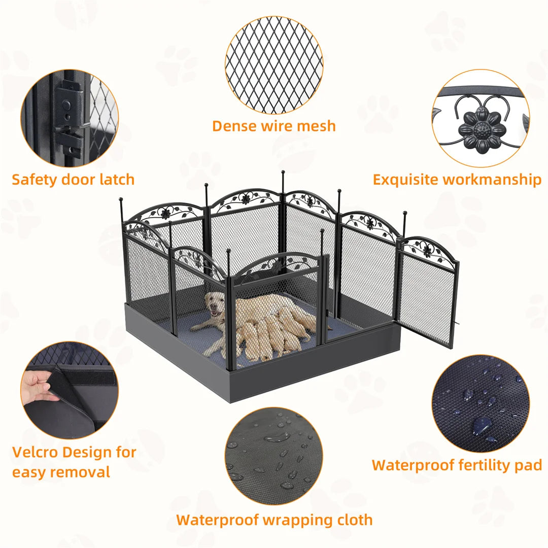 BINGOPAW 8 Panel Heavy Duty Dog Playpen Outdoor Indoor Fence