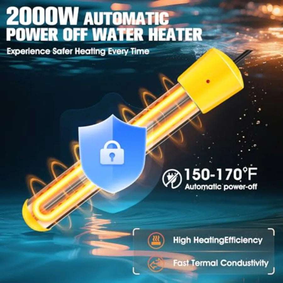 Portable Camping Shower With 2000W AutoOff Heater Four Modes