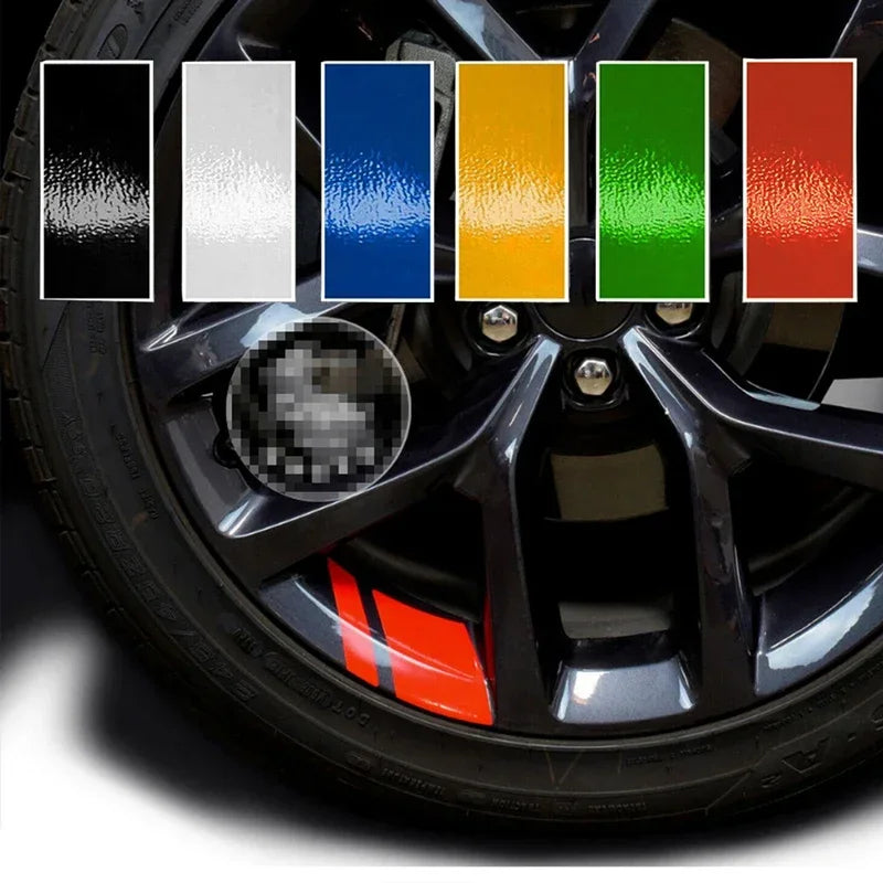 ZHUOHE Reflective Car Wheel Decals 6 Pack For Hub Rims