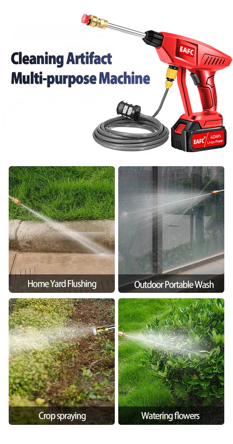 EAFC Cordless 60Bar 21V Car Wash Gun For Pressure Cleaning