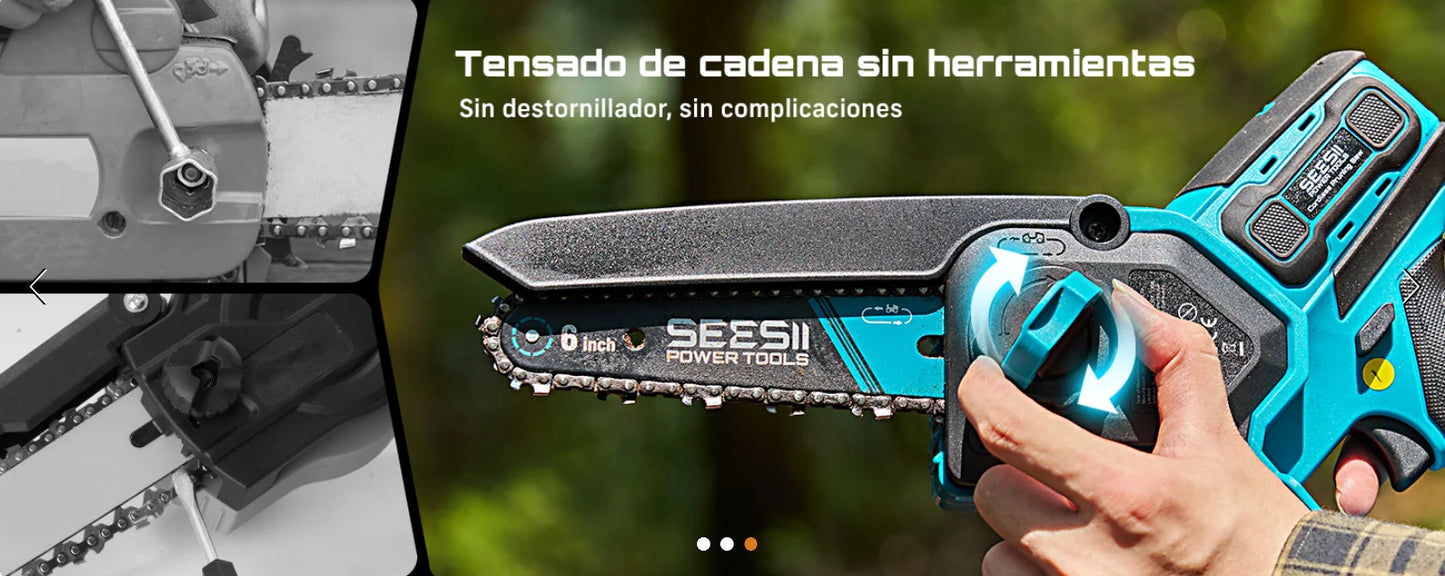 Seesii 1000W 6&8''Brushless Electric Chainsaw Cordless Electric Saw Woodworking Garden Pruning Tools For Makita 18V Battery Pin