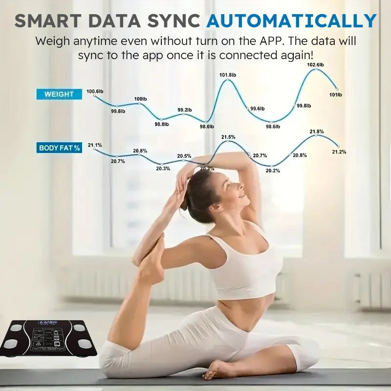Smart Wireless Digital Body Fat Scale Bathroom Weight Composition Analyzer