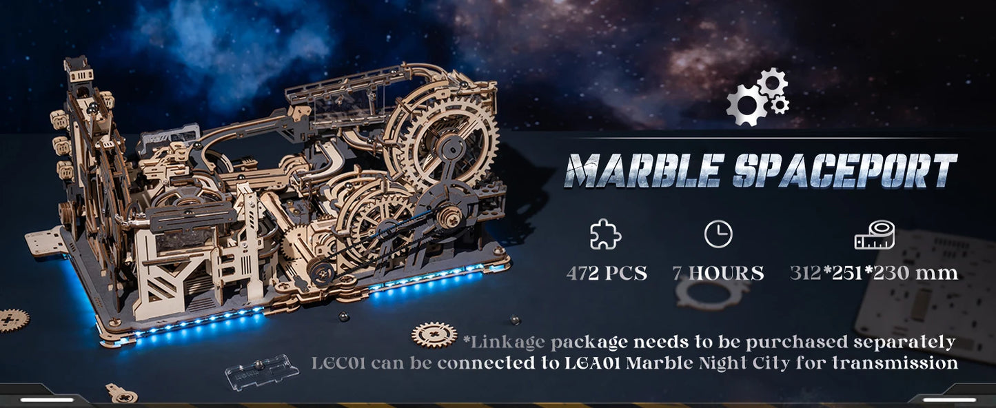 Robotime Rokr Electric Marble Run With Light 3D Puzzle