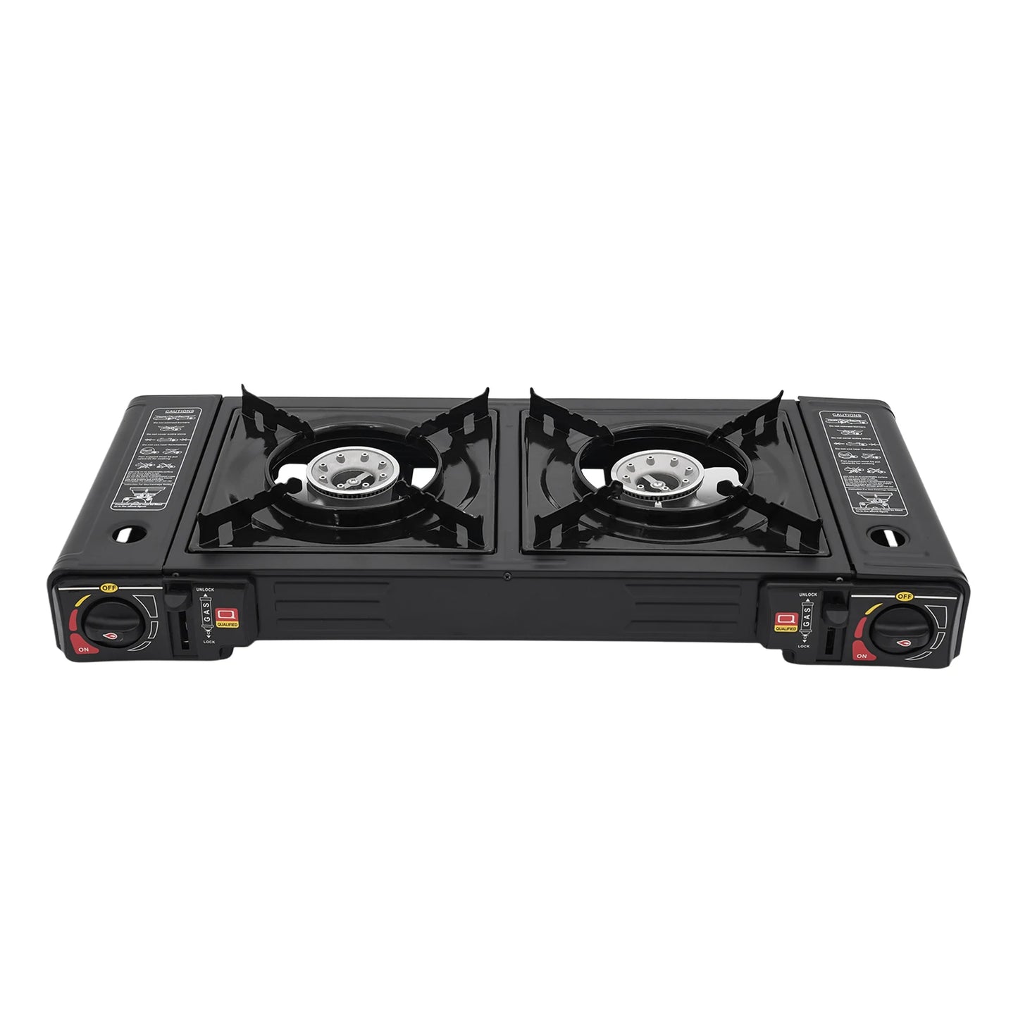2 Burners Portable Gas Stove with Piezo Ignition and Carrying Case 2x2500W High Power LPG/Butane for Camping Picnics Parties