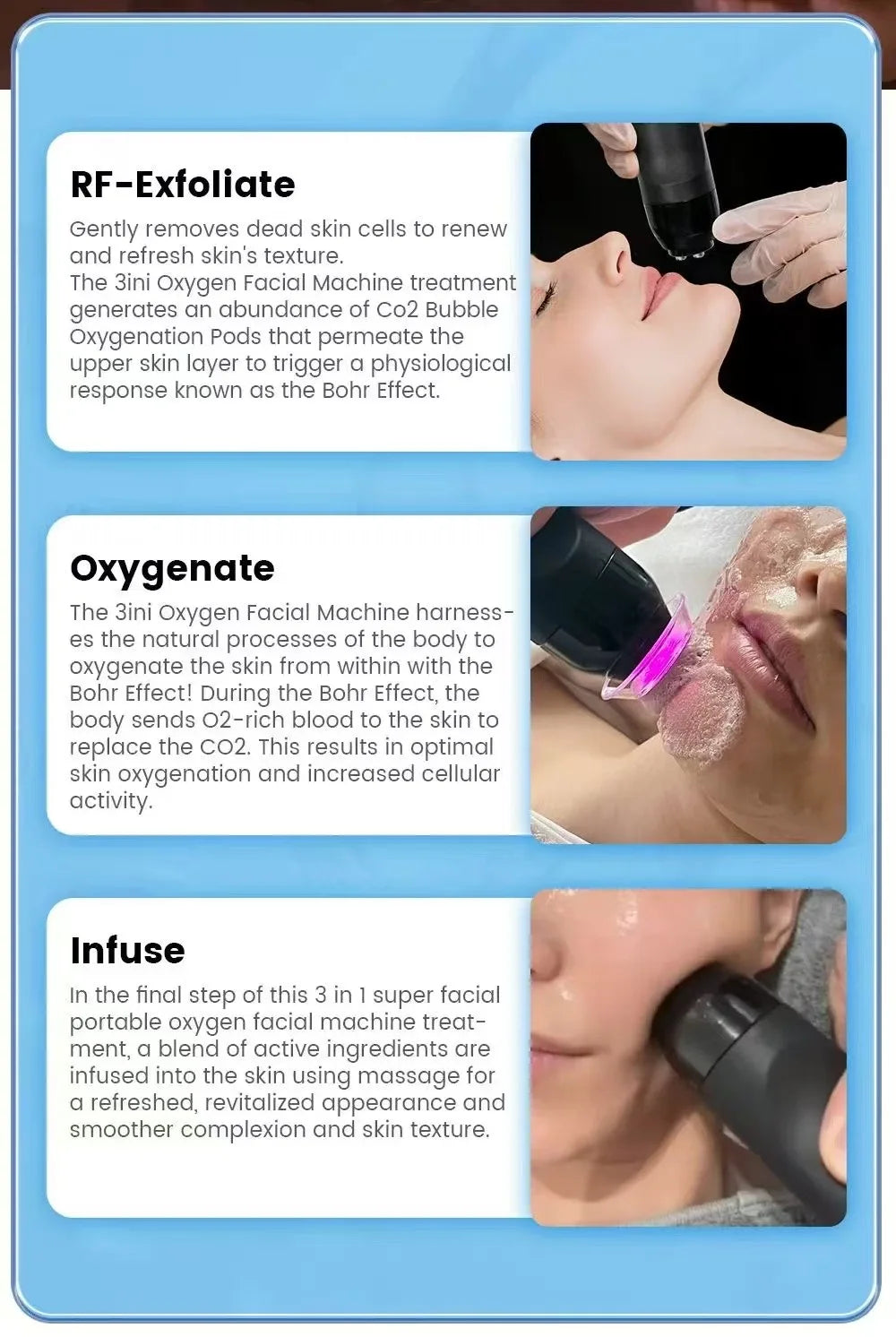 High Quality 3 in 1 CO2 Bubble Oxygenation Pods Facial Skin Care Skin Tightening Oxygen Jet Therapy Machine