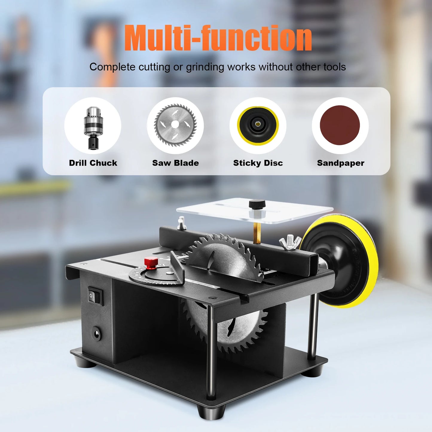 TOOL1SHOoo 200W Cutting Tool Mini Table Saw MultiFunctional Bench