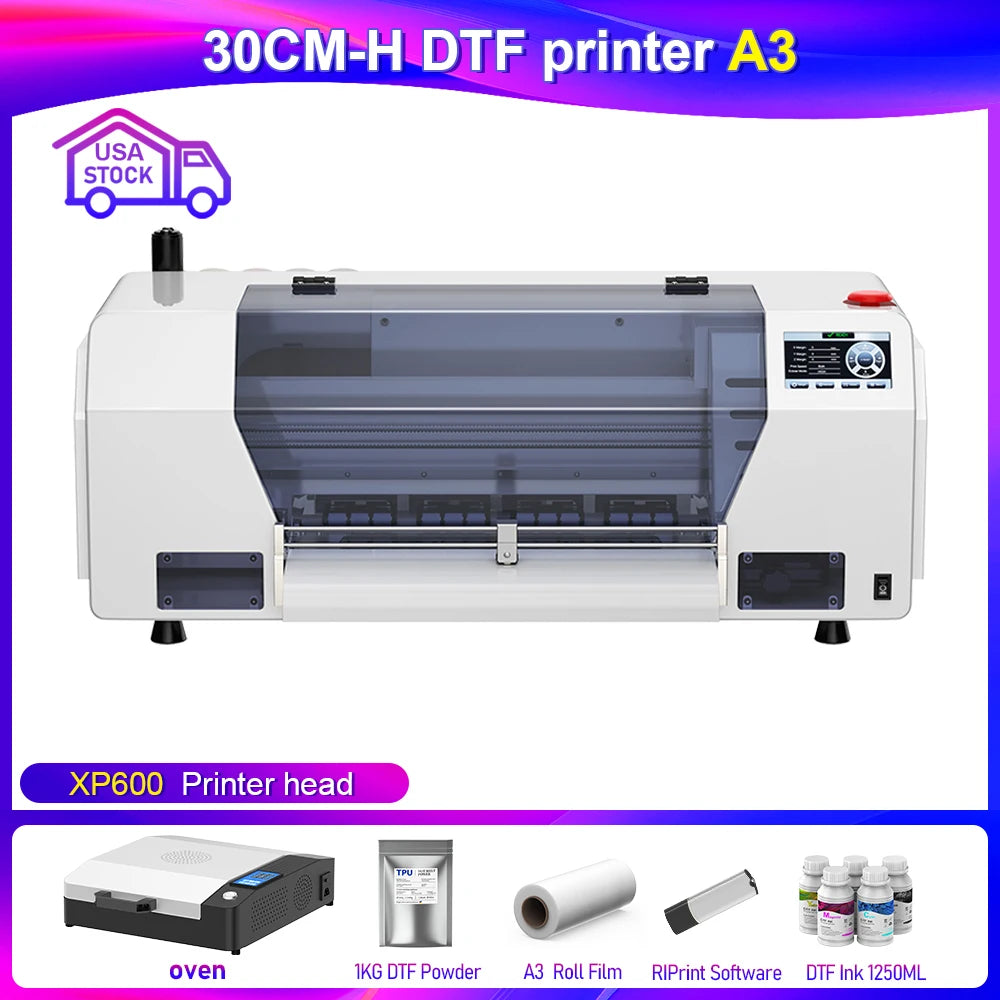 OYfame US EU Stock A3 A4 DTF Printer impresora UV dtf A3 For Epson XP600 DTF tshirt Printing Machine A3 For L805 UV DTF Printer