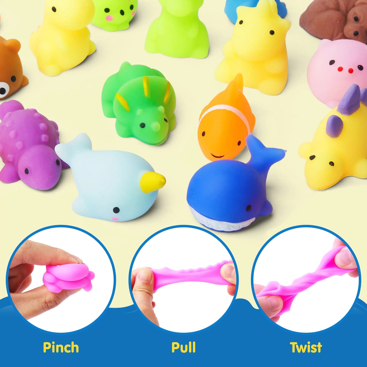 Joyfy 100 Pack Mini Mochi Squishies for Stress Relief and Fidget Toys