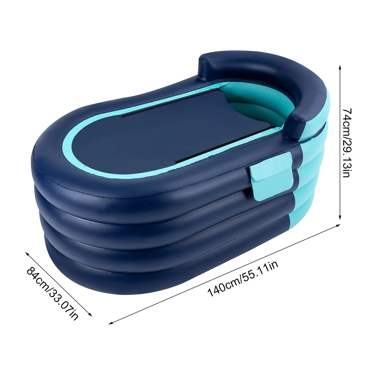 Inflatable Portable Bathtub For Adults With Wireless Air Pump And Cover