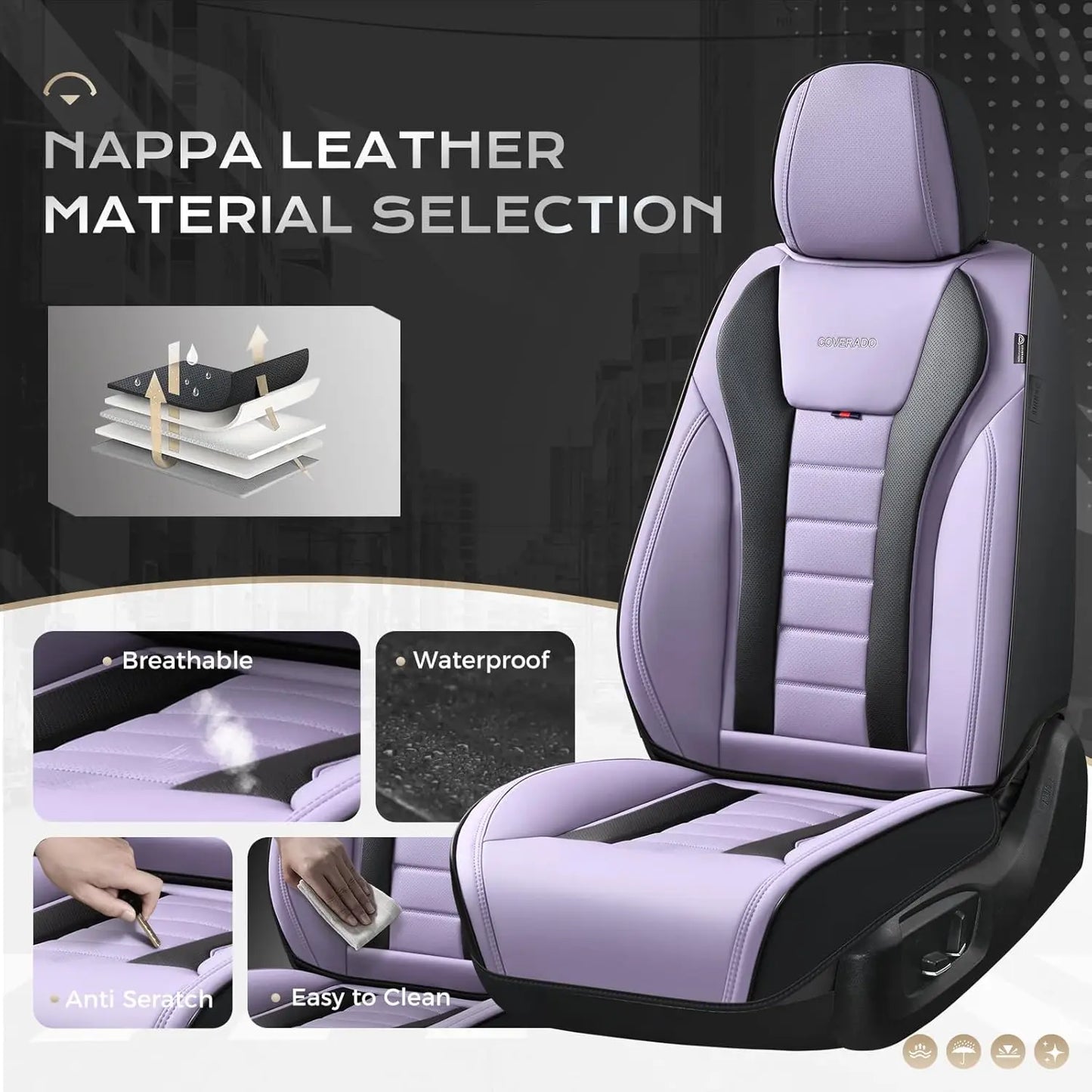 Universal Waterproof Leather Car Seat Covers Full Set