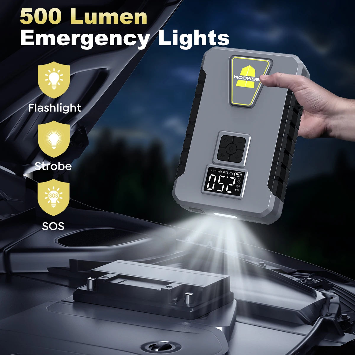 Car Battery Jump Starter Digital Display Portable Car Battery Booster Charger 26800mAh Power Bank Emergency Battery Booster