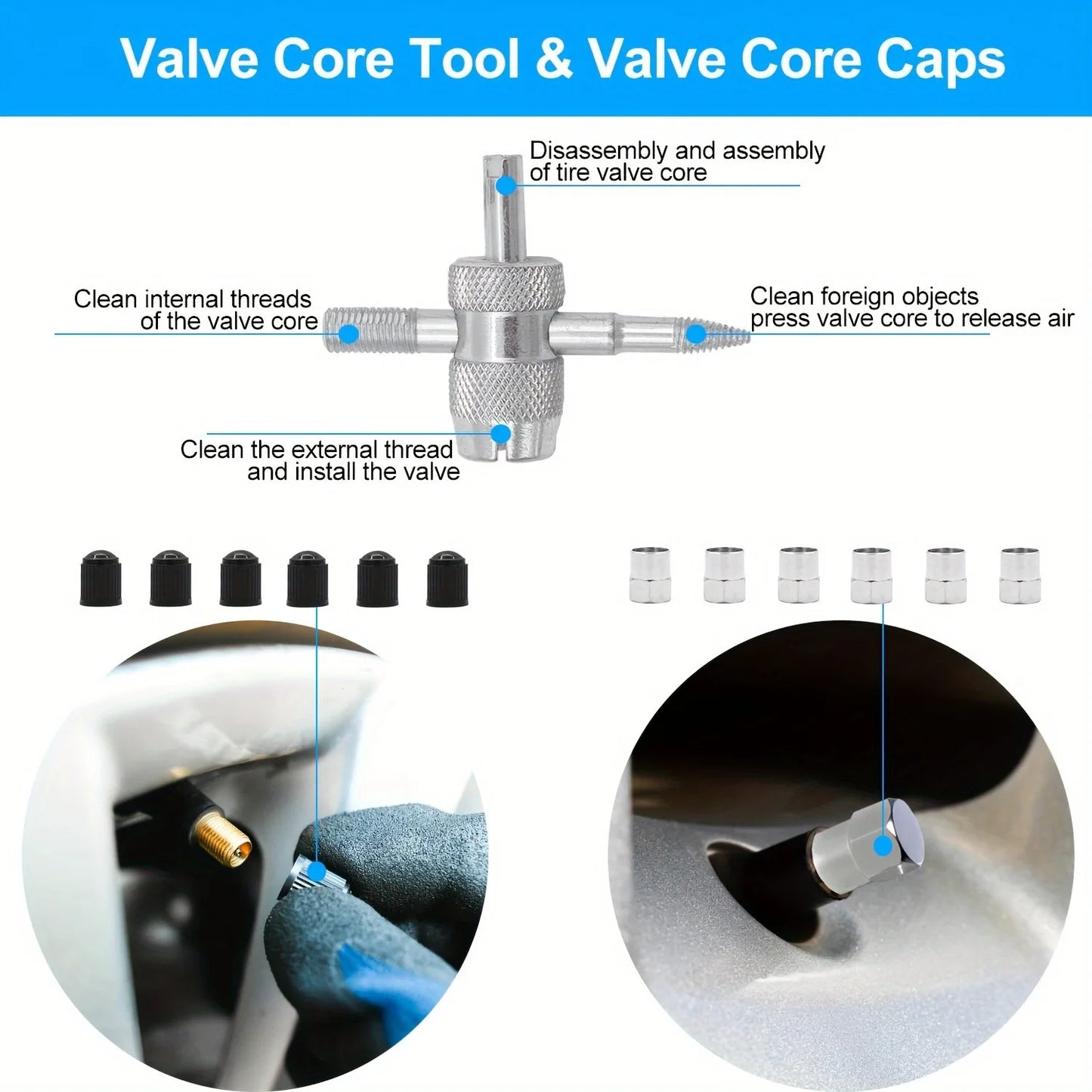 34/58pcs Auto Tire Repair Set Puncture Repair Tools Car Van Motorcycle Bike Emergency Heavy Duty Tubeless Tire Repair Rivet Set