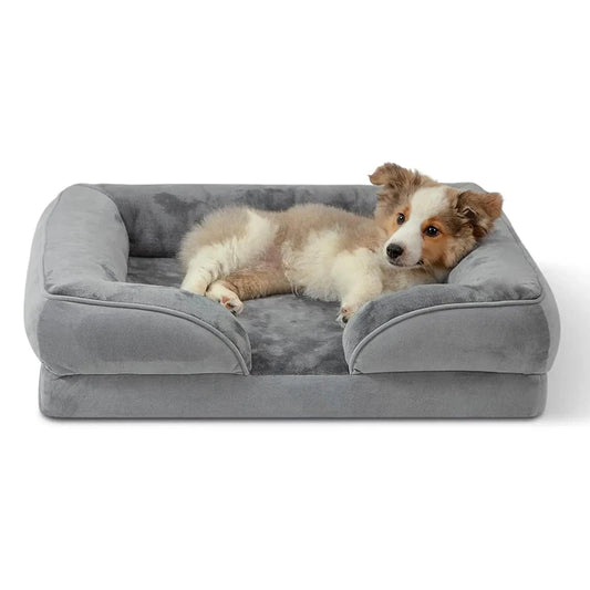 Winter Waterproof Orthopedic Dog Bed Washable, Medium Size Pet Bed with Removable Cover, Joint Pain Relief Sofa for Cats Dogs