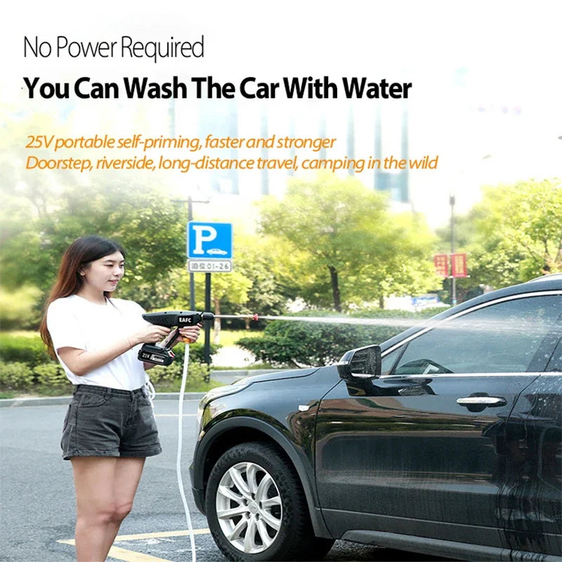 EAFC Cordless 60Bar 21V Car Wash Gun For Pressure Cleaning