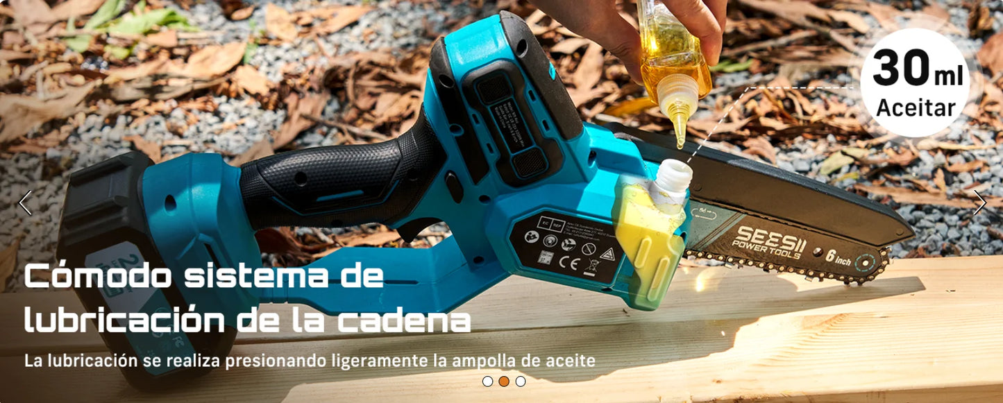 Seesii 1000W 6&8''Brushless Electric Chainsaw Cordless Electric Saw Woodworking Garden Pruning Tools For Makita 18V Battery Pin