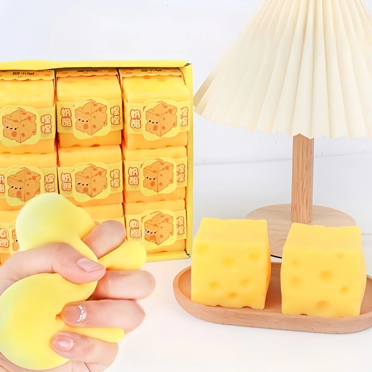 LISM Squishy Square Cheese Toy Slow Rebound Stress Relief Fidget