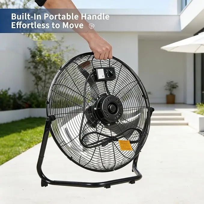 20 Inch Floor Fan, 3 Speeds 4800 CFM High Velocity Heavy Duty Industrial Fan, 360° Adjustable Tilt,Cooling for Industrial Home