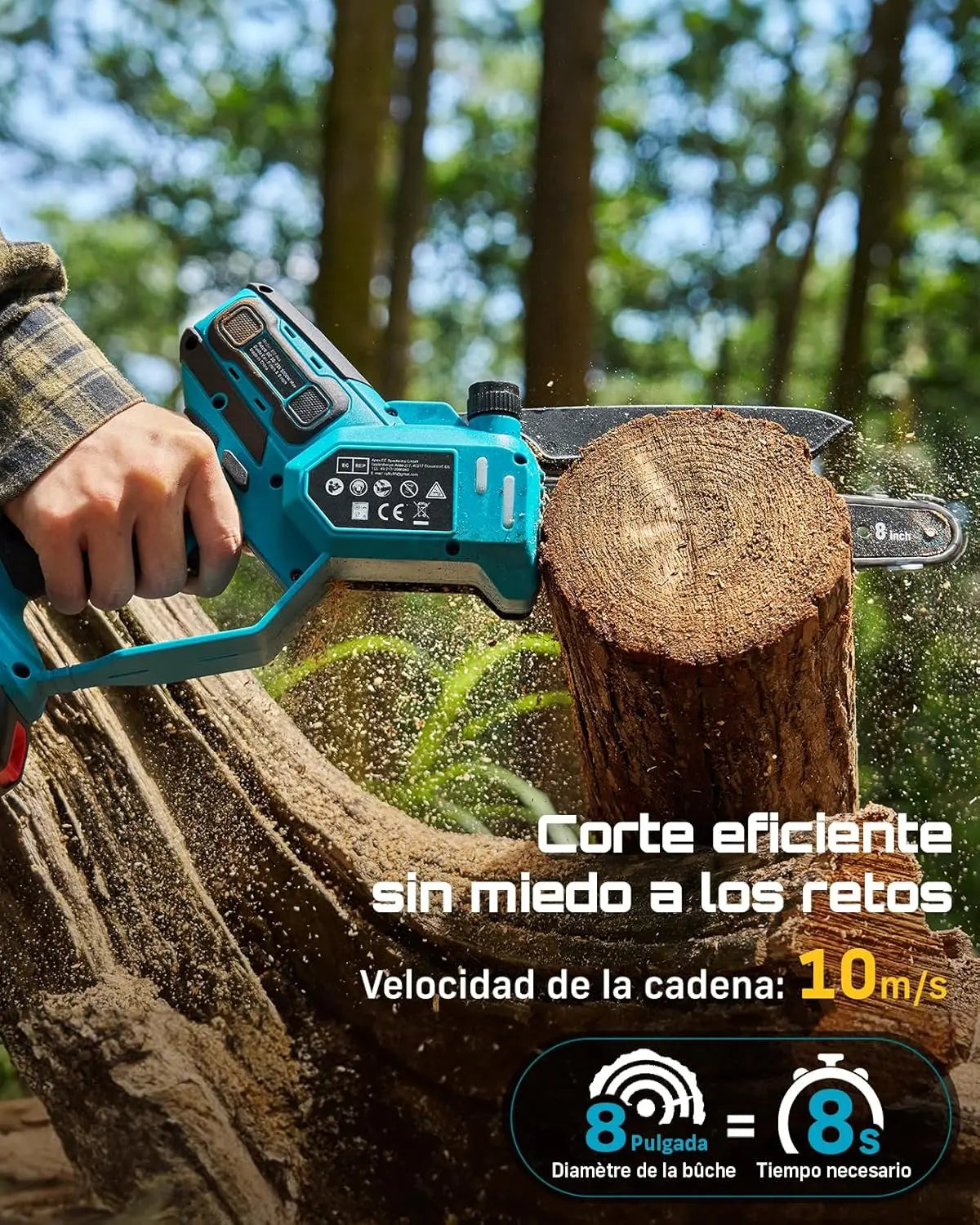 Seesii 1000W 6&8''Brushless Electric Chainsaw Cordless Electric Saw Woodworking Garden Pruning Tools For Makita 18V Battery Pin