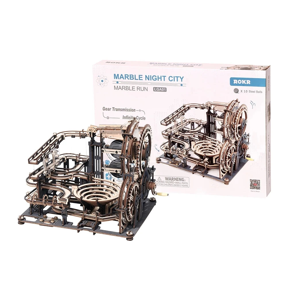 Robotime Rokr Electric Marble Run With Light 3D Puzzle
