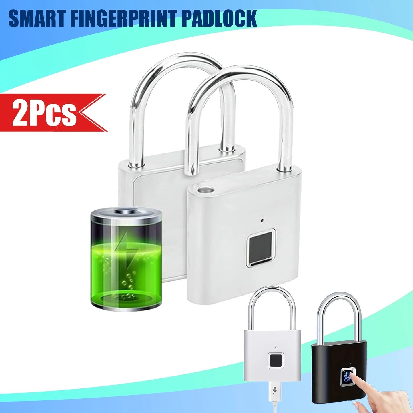 NONEDoorknob Biometric Padlock For Luggage Mini Fingerprint Lock