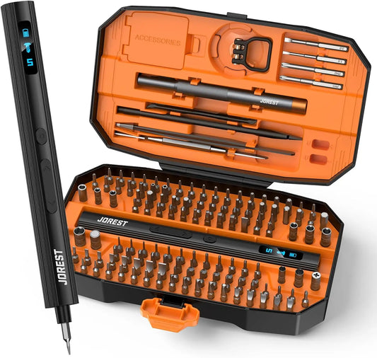 155-in-1 Mini Cordless Electric Screwdriver Set, 5 Torque Levels, Magnetic Repair Kit for iPhone, PC, Laptop