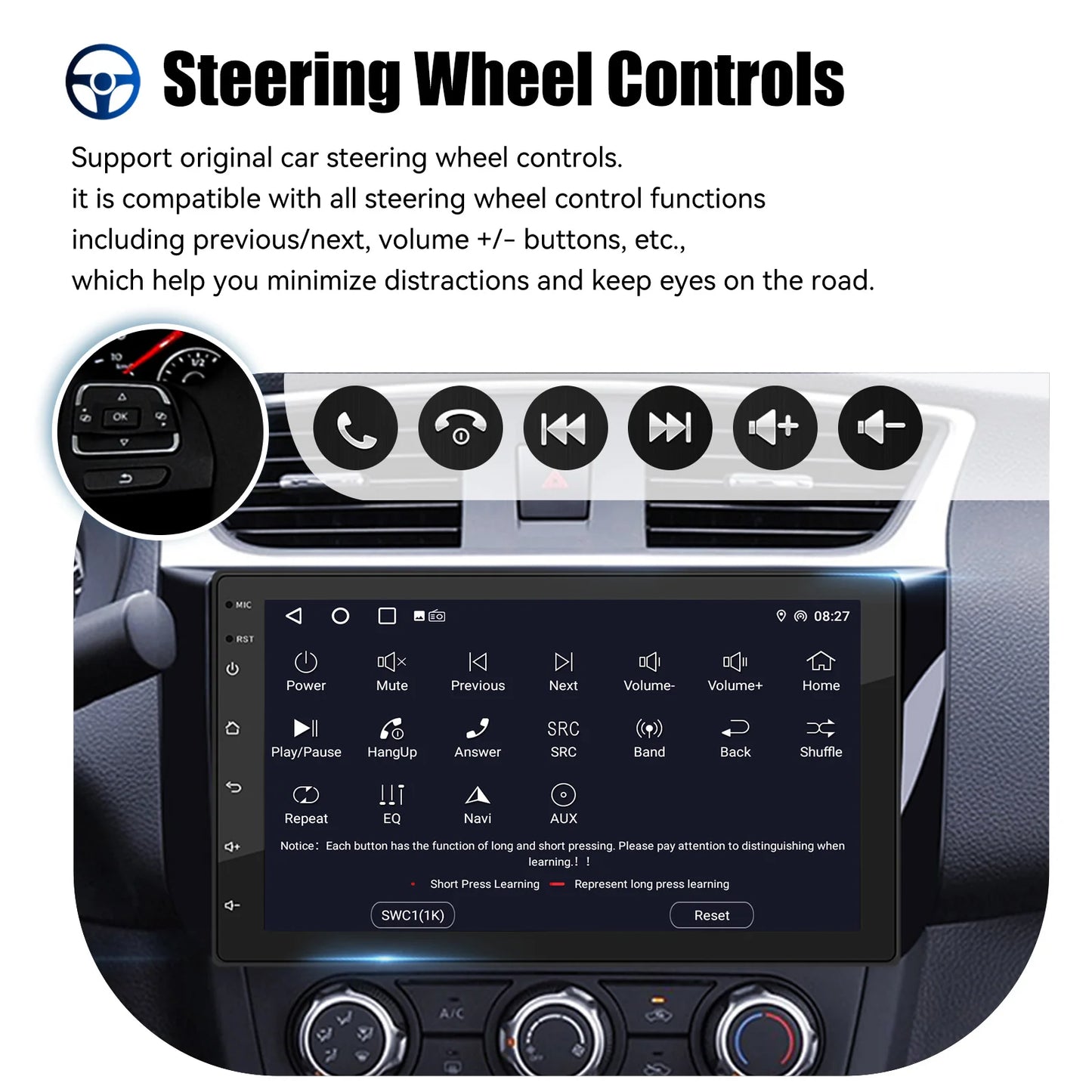 ESSGOO Android Auto Wireless CarPlay Car Stereo With GPS MP5