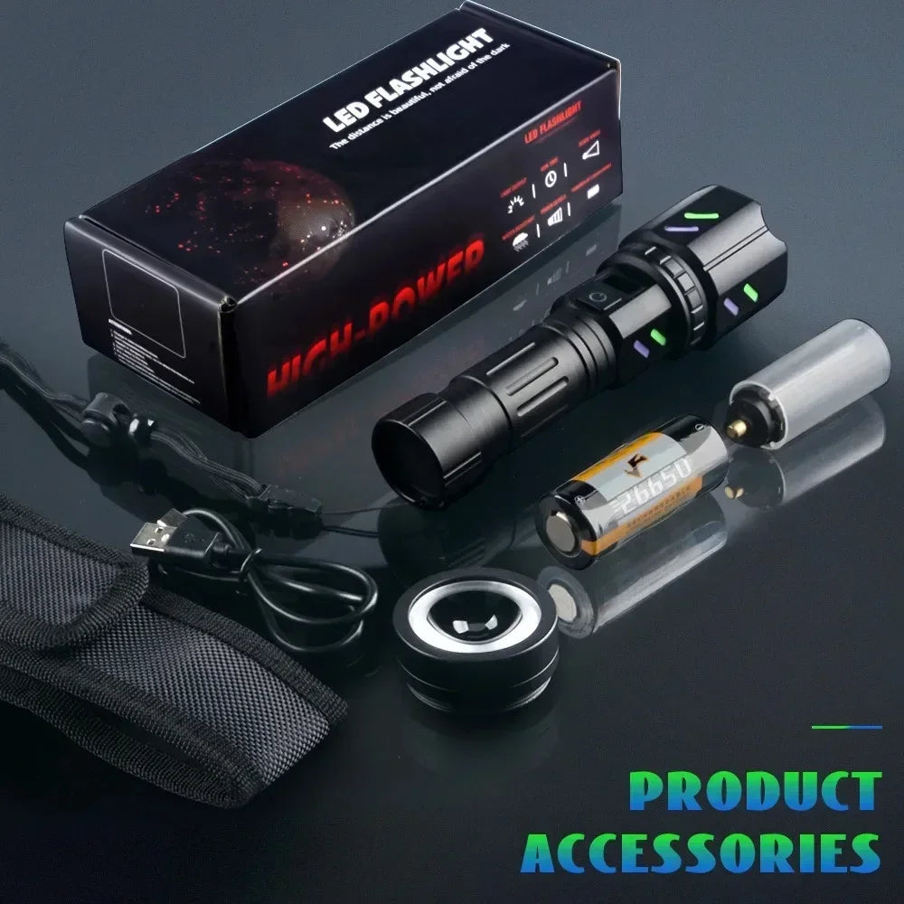 VASTFIRE LED Flashlight Zoom Tactical Torch For Outdoor Camping