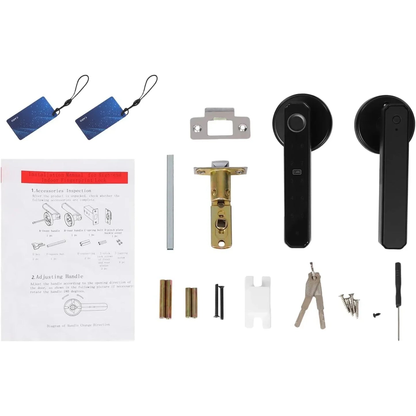 Smart Door Lock 4In1 Fingerprint Password IC Card Key