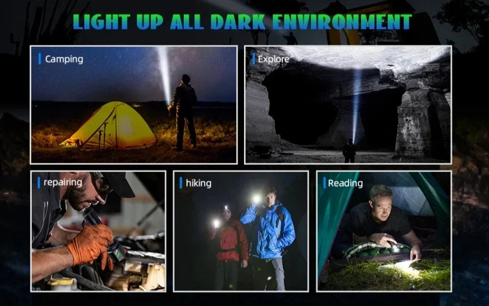 VASTFIRE LED Flashlight Zoom Tactical Torch For Outdoor Camping