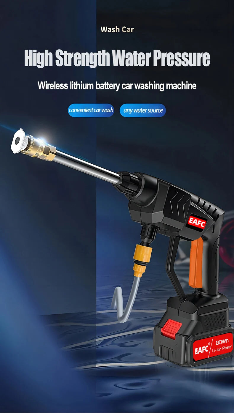 EAFC Cordless 60Bar 21V Car Wash Gun For Pressure Cleaning