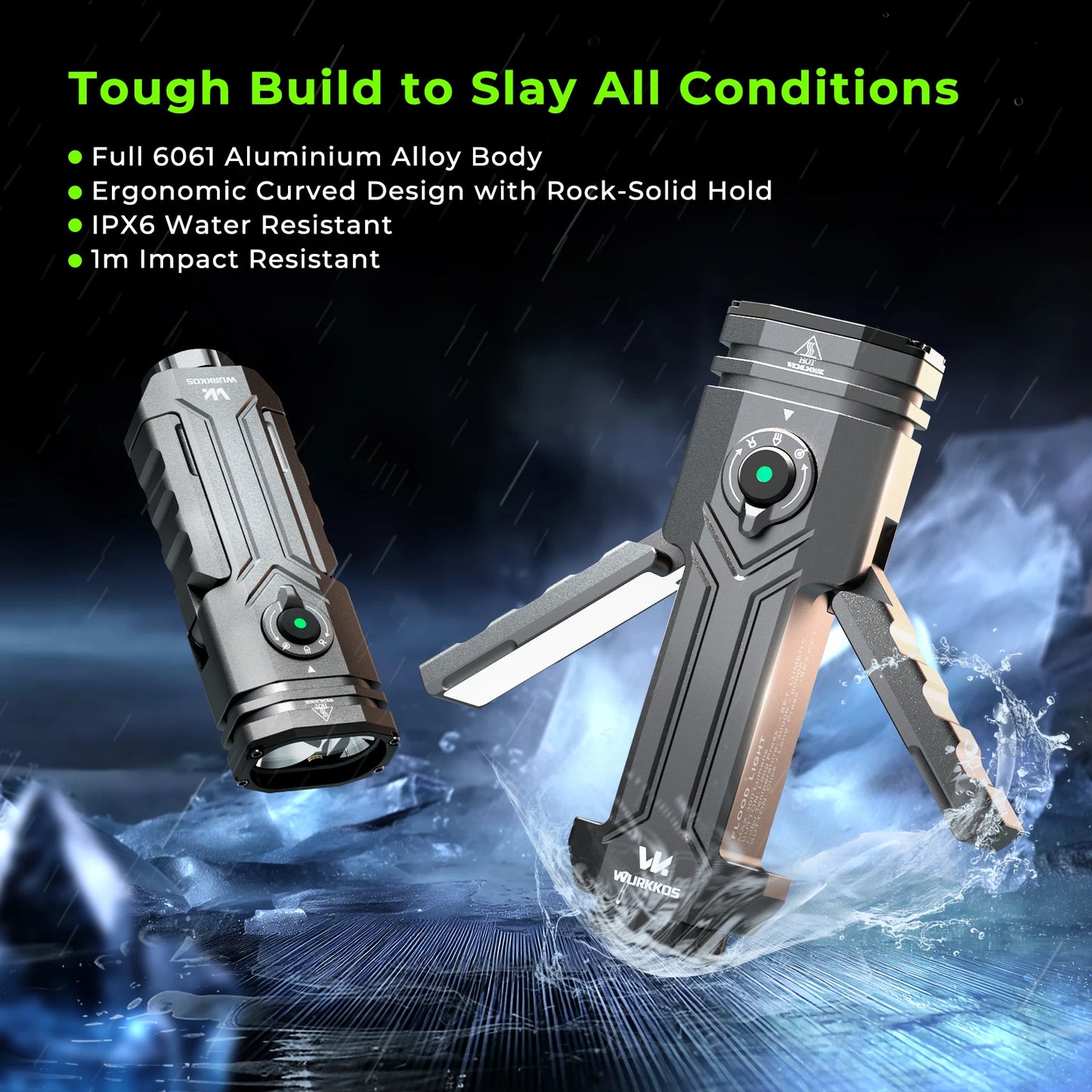 Wurkkos HD02 LED Work Light USB 3200 Lumens Folding Lantern Rechargeable Magnetic Flashlight Camping Emergency Car Repair