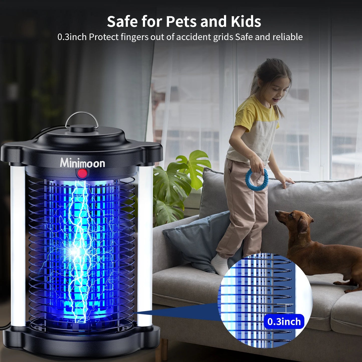 Bug Zapper Outdoor Mosquito Zapper with LED Light 4200V Fly Zapper 15W Electric Fly Traps Outdoor Insect Trap for Yard Backyard
