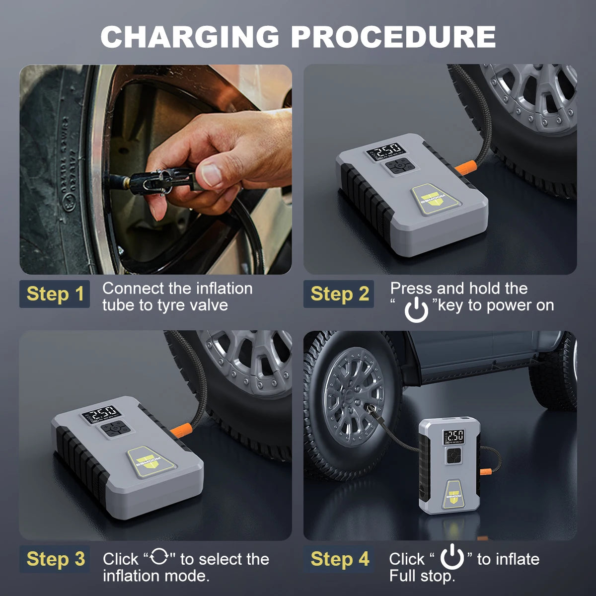Car Battery Jump Starter Digital Display Portable Car Battery Booster Charger 26800mAh Power Bank Emergency Battery Booster