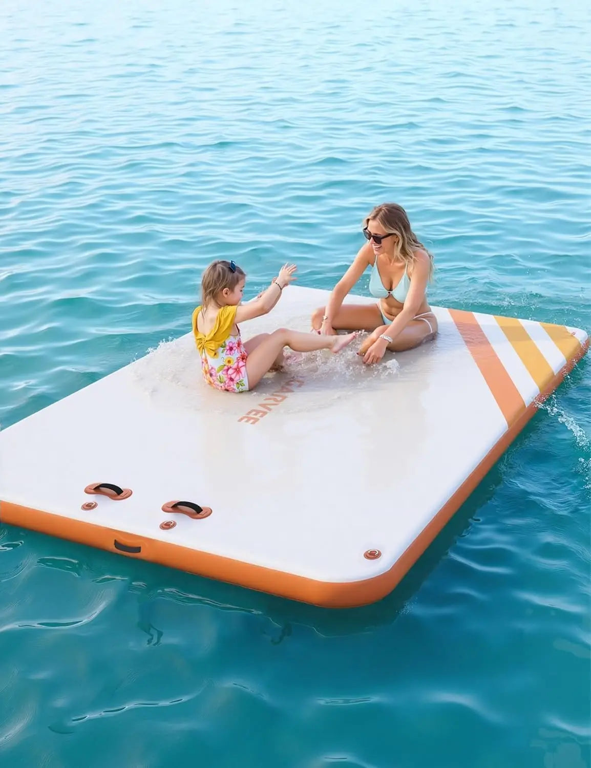 Inflatable Floating Dock, Swim Platform Floating Dock for Lakes, Lake Floats for Adults, Island Raft Mat for Lake Beach Ocean