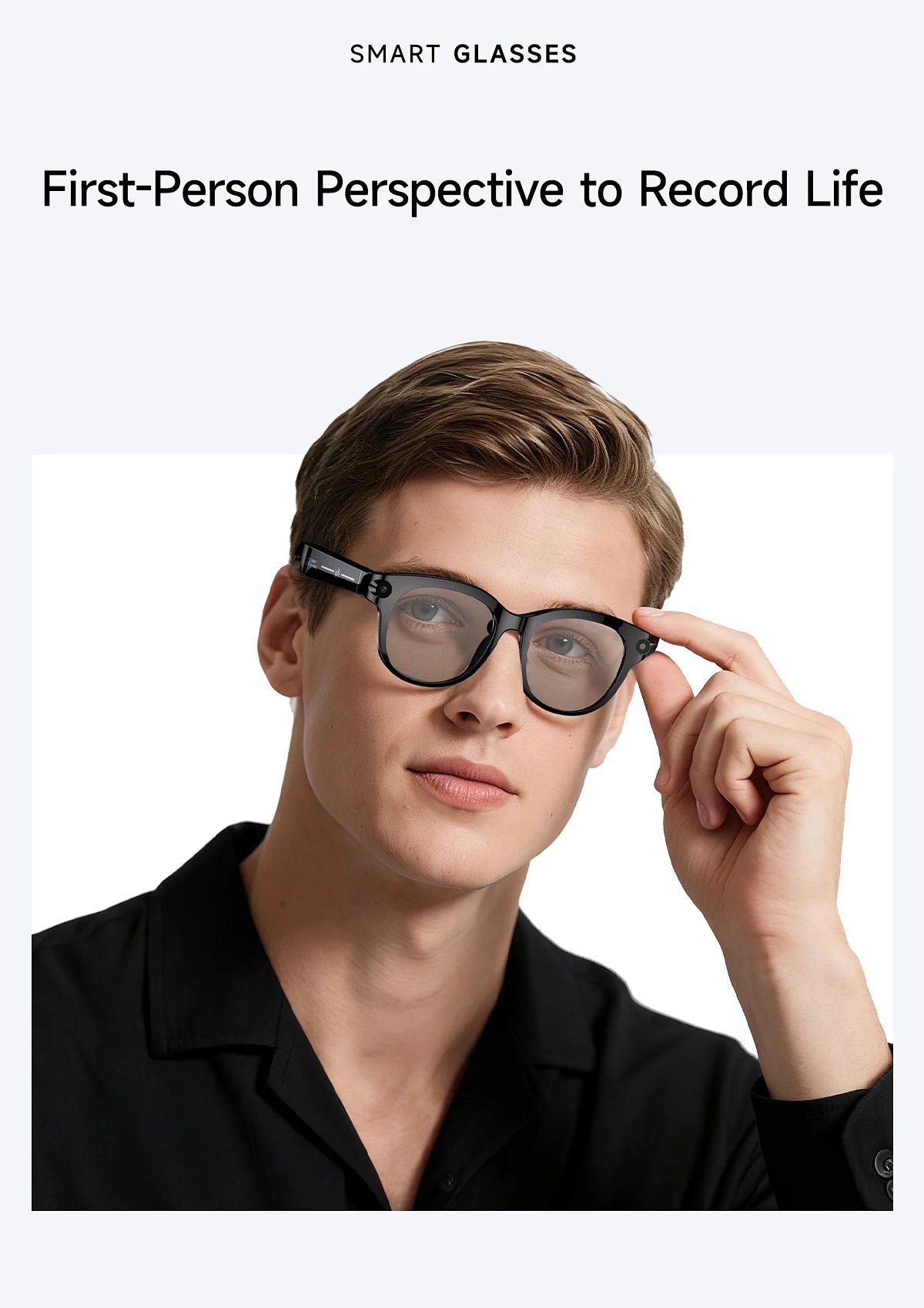SENBONO AI Smart Glasses for Men Women 200W HD Camera 1080P 4K Video AI Voice Assistant Translation Music Playback Sunglasses