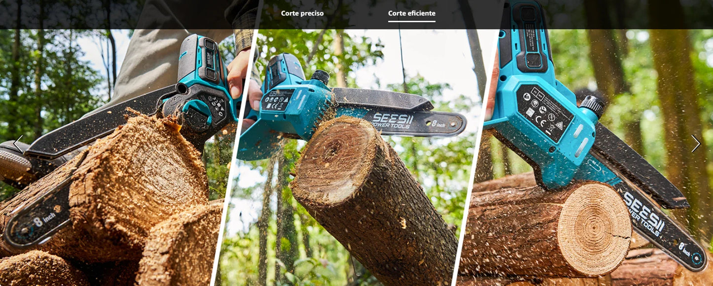 Seesii 1000W 6&8''Brushless Electric Chainsaw Cordless Electric Saw Woodworking Garden Pruning Tools For Makita 18V Battery Pin