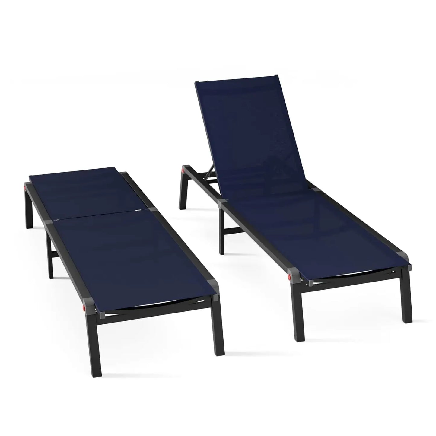 Adjustable Aluminum Chaise Lounge Chair Outdoor Metal Deck Lounger 5-Position Recliner Foldable Pool Chase Customized