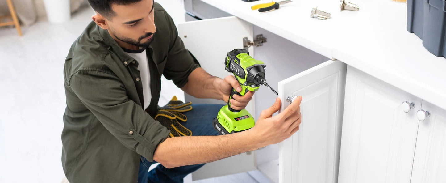 Brushless 21V Cordless Impact Driver Kit With 2.0Ah Battery